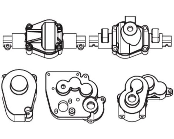 Absima Getriebegehäuse und Achsen Set für Micro Crawler 1:18 und 1:24 AB-1010002
