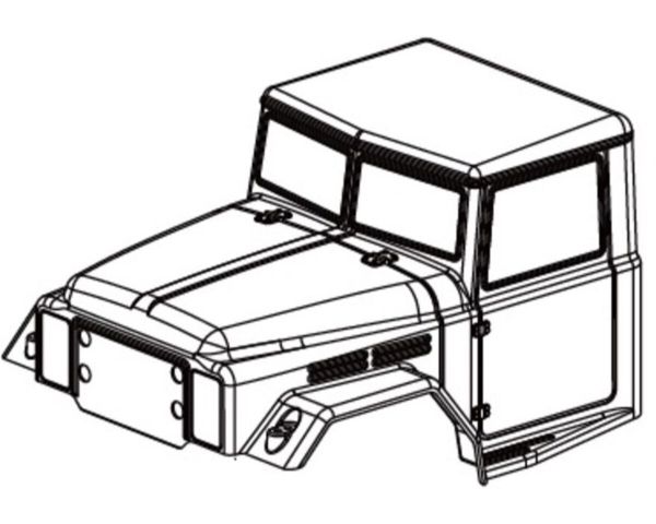 Absima Truck 6X6 Karosserie grau für Micro Crawler 1:18 AB-1010079