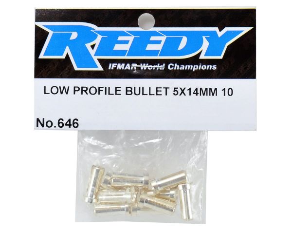 Reedy Stecker 5mm silber Low Profile 10 Stück