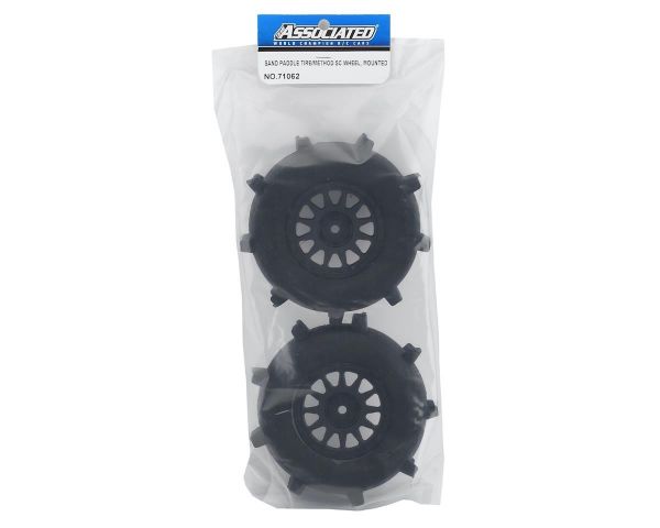 Team Associated Sand Paddle Tires with Method Wheels mounted black rear