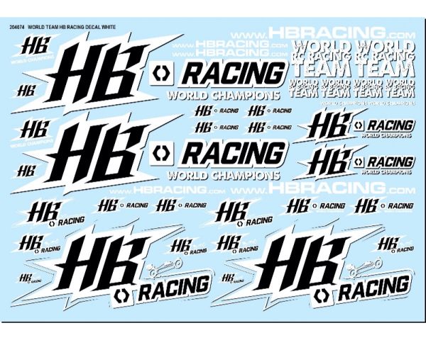 Hot Bodies Racing World Team Aufkleber weiß HBS204074
