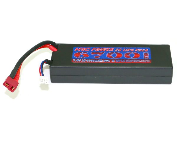 HRC Racing Akku LiPo 2S 7.4V 6700mAh 50C RC Car HRC 6700 Hard Case Ultra T Deans Kompatible Stecker