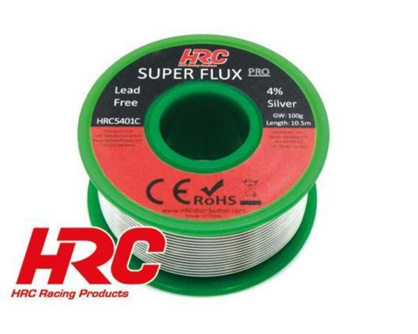 HRC Racing Racing Silber Lötzinn ohne Blei SUPER FLUX PRO 4% Silver 100g HRC5401C