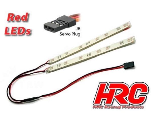 HRC Racing Lichtset 1/10 TC/Drift LED JR Stecker Unterboden Rot HRC8705R