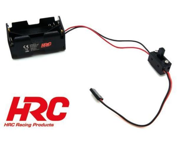 HRC Racing Batteriehalterung AA 4 Zellen Square mit JR Stecker und Schalter HRC9271AJ