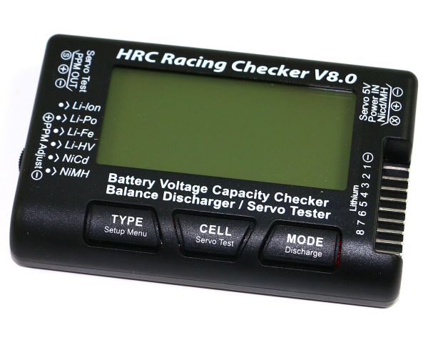 HRC Racing Battery Analyzer 1-8S Checker und Balancer mit prozentualer Spannungsanzeige HRC9372C