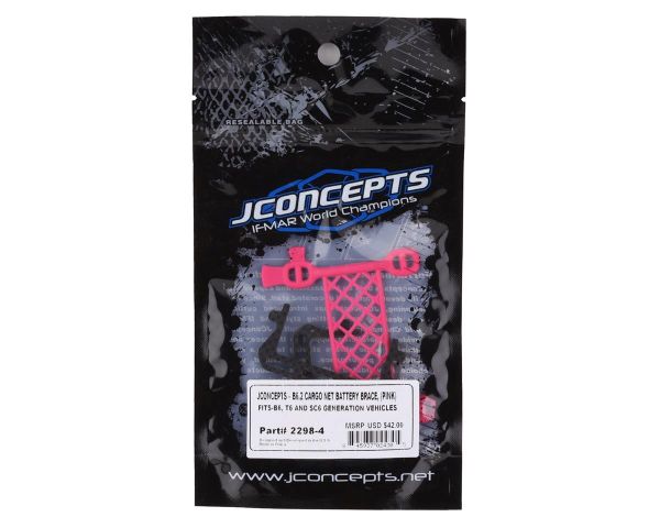 JConcepts B6.3 Carbon Gumminetz Akkuhalterung pink