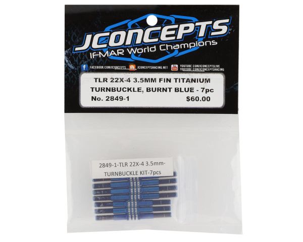 JConcepts Titan Spurstangensatz für TLR 22X-4 3.5mm blau