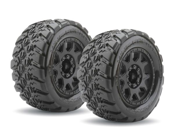 Jetko King Cobra Belted Extreme Reifen auf schwarzen 3.8 Felgen 17mm JK1802CB
