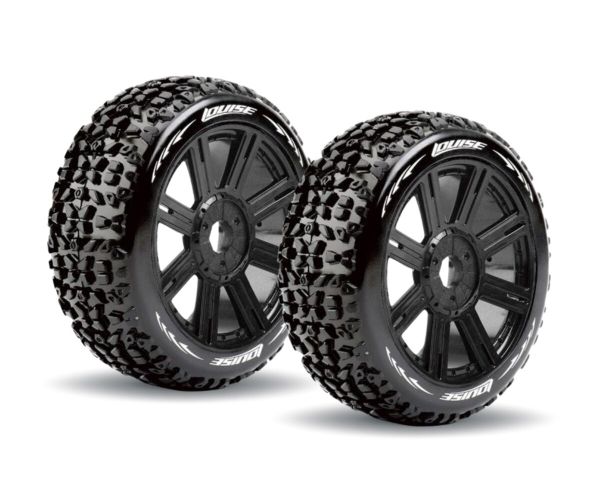 LOUISE B-Mazinger Reifen soft auf Felge schwarz Buggy 1:8 LOUT3108SB