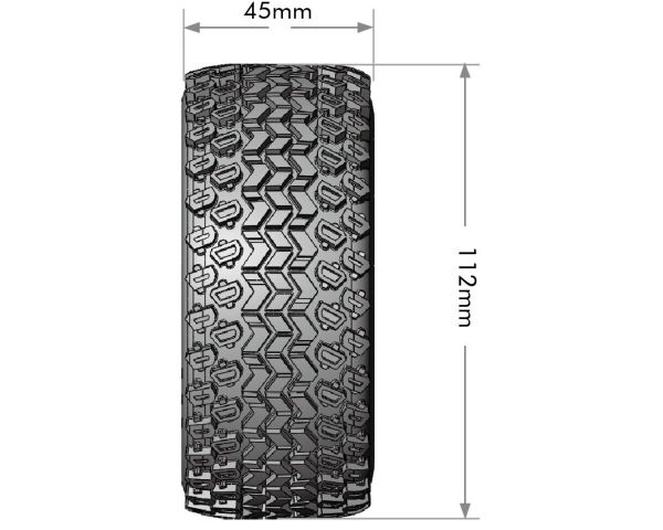 LOUISE SC Hummer Reifen soft auf Felge schwarz mit tauschbare Radmitnehmer