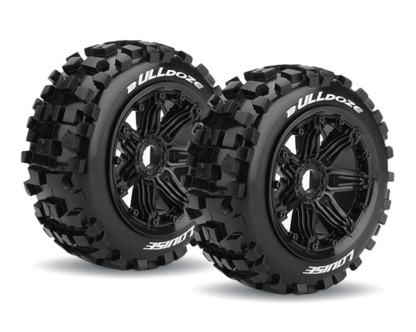 LOUISE B-ULLDOZE Reifen auf Felge schwarz Sport Compund 1:5 Buggy LOUT3268B