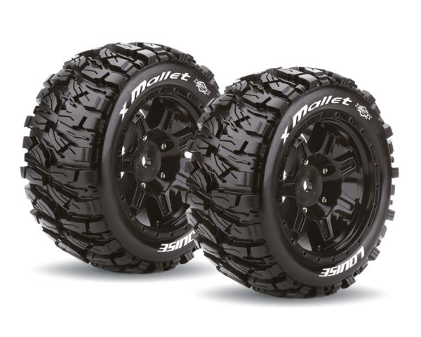 LOUISE X-MALLET Sport Reifen Felge schwarz für X-MAXX LOUT3350B