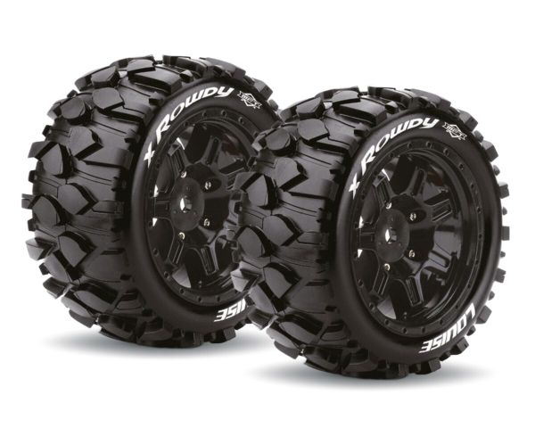 LOUISE X-ROWDY Sport Reifen Felge schwarz für X-MAXX LOUT3351B