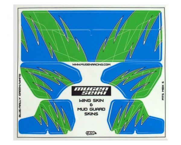 Mugen Seiki WING und MUD GUARD SKIN MBX6 BLUE/GREEN MUGE1022-14