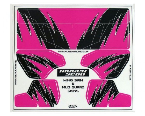 Mugen Seiki WING und MUD GUARD SKIN MBX6 PINK/BLACK MUGE1022-15