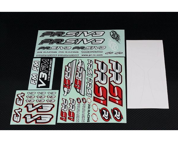 PR Racing S1 V3 FM Body0.5mm and Sticker Window Stickers V3