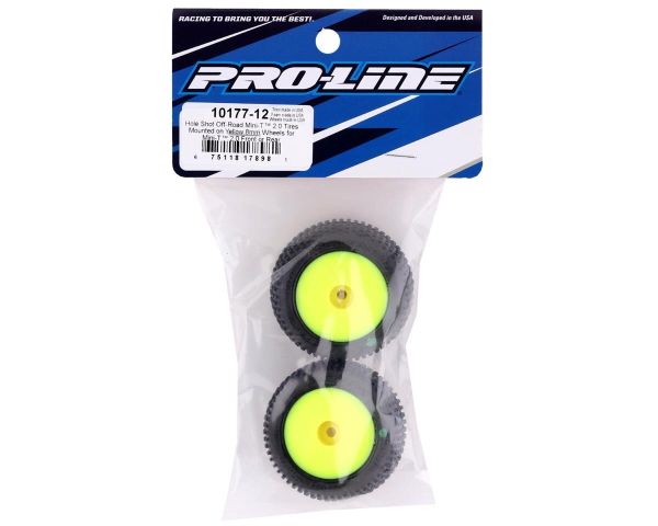 ProLine Hole Shot Offroad Reifen auf Felge gelb für Mini-T