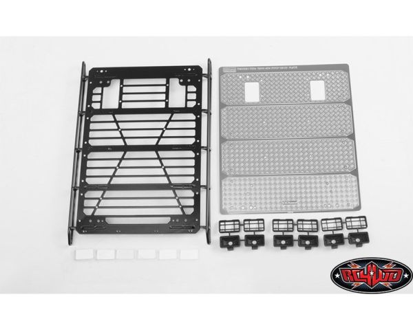 RC4WD Command Roof Rack Diamond Plate and 6x Square Lights RC4VVVC1001