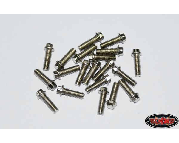 RC4WD Miniature Scale Hex Bolts M2.5 x 8mm Silver RC4ZS0418