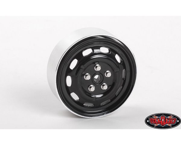 RC4WD Stamped Steel 1.7 10-Oval Hole Wheels Black RC4ZW0313