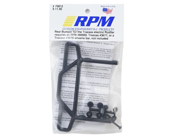 RPM Bumper hinten schwarz Rustler 2WD