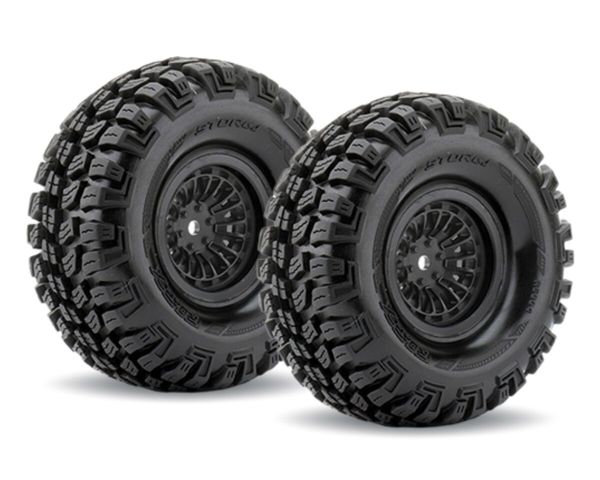 Roapex Storm Reifen 1/10 Crawler 1.9 auf schwarzer Felge 12mm RXR6004-B