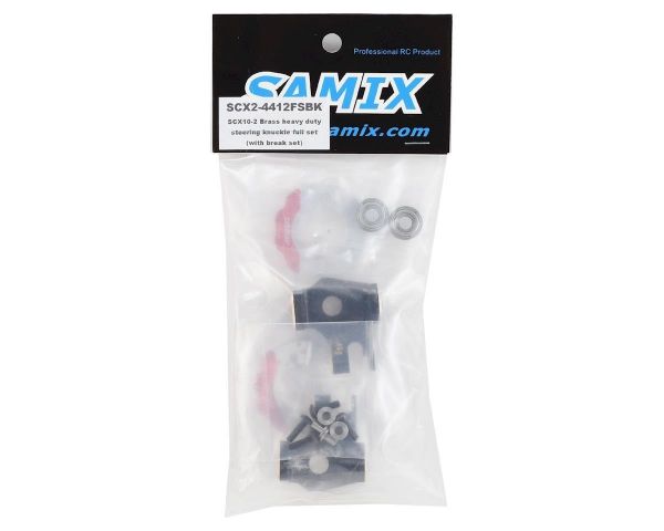 Samix Messing Lenkhebel schwarz mit Bremsscheibe für SCX10-2
