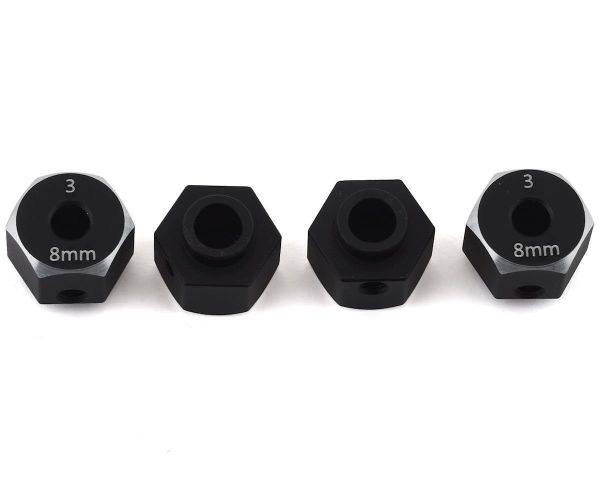 Samix Alu Radmitnehmer 8mm schwarz für SCX10-3 SAMSCX3-6063-8-BK