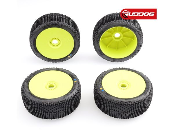 Sweep SWEEPER Red Soft X Pre-glued set 8th Buggy tires Yellow wheels SR-SWPY-317RXP