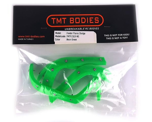 TMT Fender Flares neon grün mit Schrauben für Traxxas Sledge