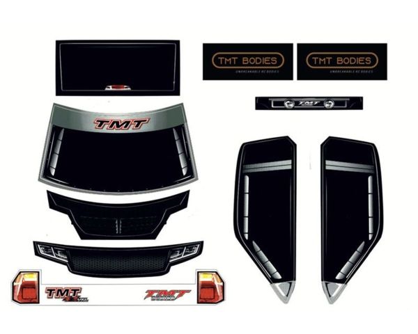 TMT Karosserie unbreakable V2 schwarz mit Sticker für Traxxas Hoss