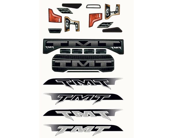 TMT Karosserie unbreakable V2 weiß mit Sticker für Traxxas Rustler 4x4
