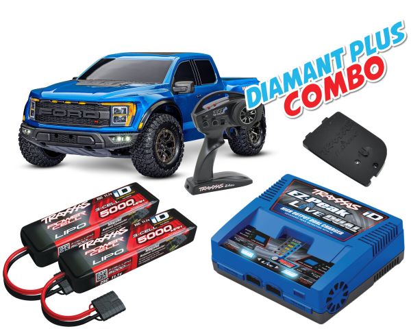 Traxxas Ford F-150 Raptor-R 4x4 VXL blau Diamant Plus Combo TRX101076-4-BLUE-DIAMANT-PLUS-COMBO