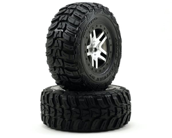 Traxxas Kumho Venture MT Reifen auf Felge Chrom schwarz vorne 12mm TRX5882