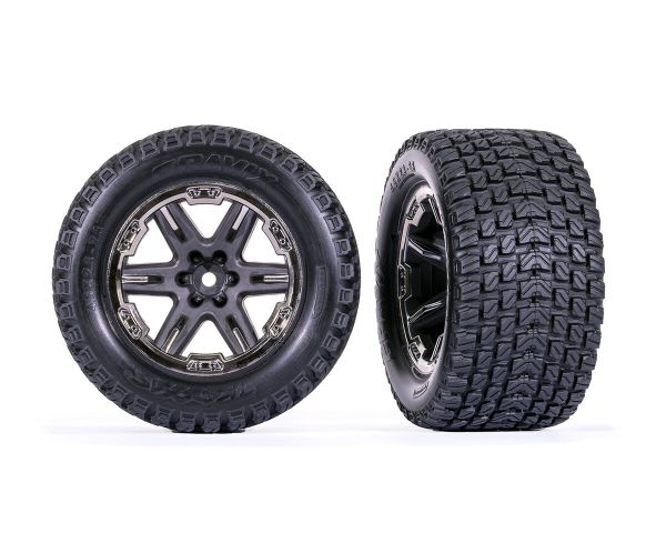 Traxxas Gravix Reifen auf schwarz chrome Felgen TRX6764-BLKCR