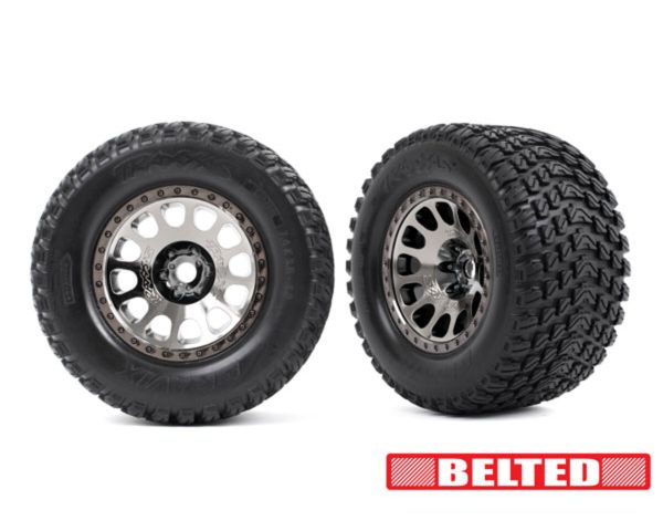 Traxxas Gravix Belted Reifen auf schwarz chrome Felgen TRX7862X