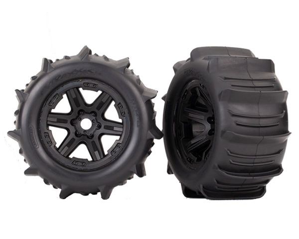 Traxxas Paddle Reifen auf Felgen schwarz 3.8 TRX8674