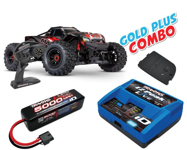Traxxas Wide Maxx 1/10 Monster Truck RTR rot Gold Plus Combo TRX89086-4-RED-GOLD-PLUS-COMBO