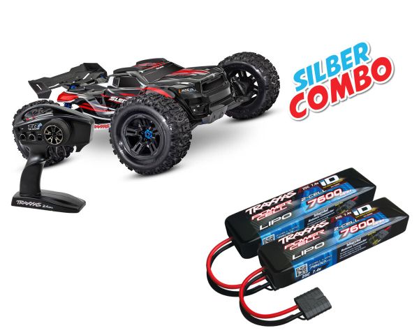 Traxxas SLEDGE rot Silber Combo TRX95076-4-RED-SILBER-COMBO