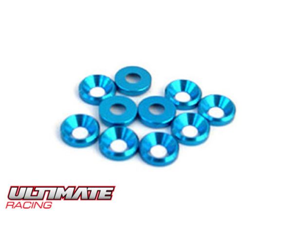 Ultimate Racing Scheiben Konisch Aluminium 4mm blau UR1511-A