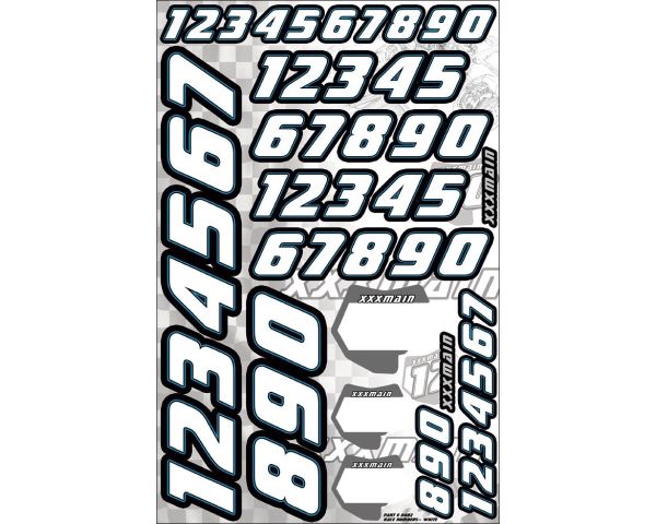XXX Main Aufkleber Nummern Race White XN002