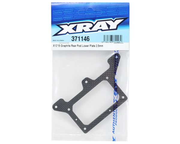 XRAY X12 15 Graphite Rear Pod Lower Plate 2.5mm