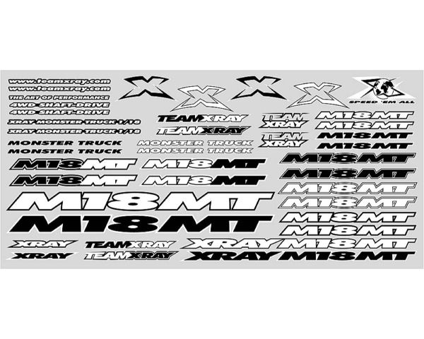 XRAY M18mt Sticker For Body White XRA397342